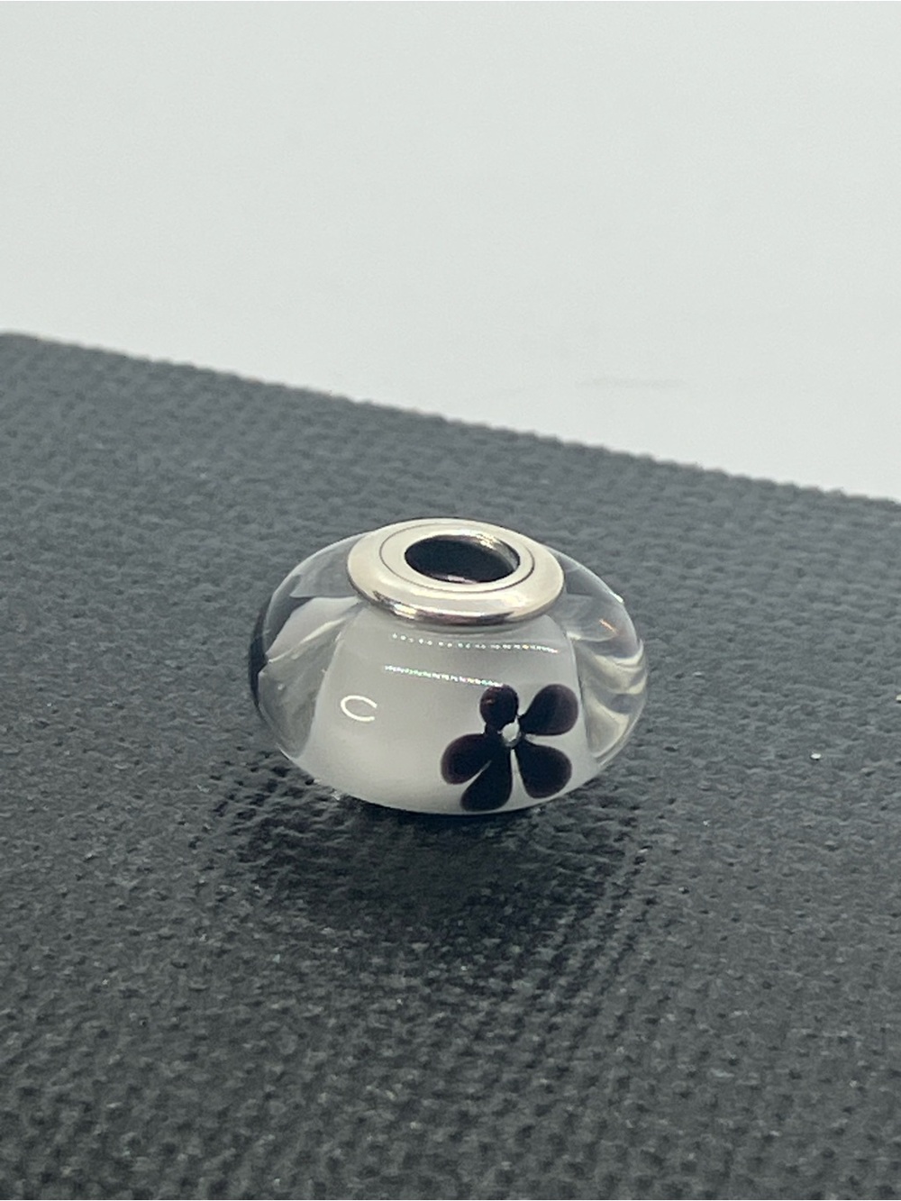 Pandora 925 ALE Murano Glass Black Cherry Blossom Charm | #791605